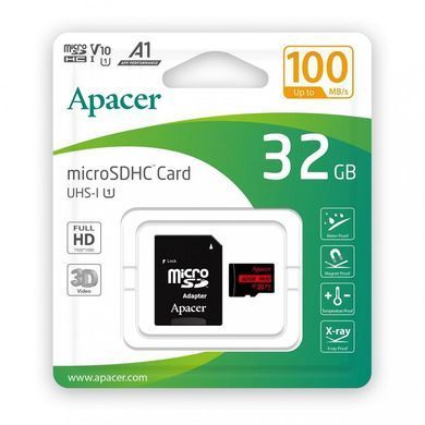 Карта пам'яті Apacer microSD 32GB C10 UHS-I R100MB/s + SD (AP32GMCSH10UB-R) [108943]