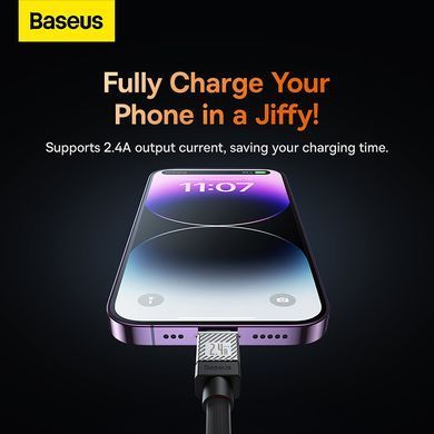 Кабель Baseus CoolPlay Series Fast Charging Cable USB to iP 2.4A 1m Black (CAKW000401) [802337]