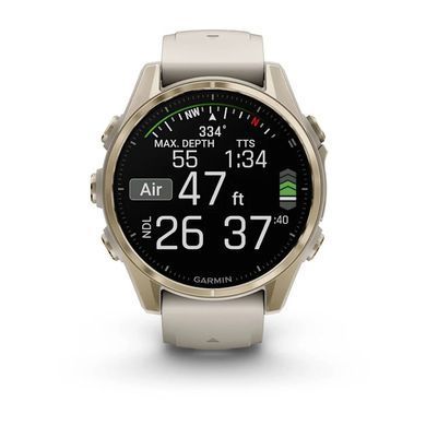Смарт-годинник Garmin Fenix 8 43mm AMOLED Sapphire Soft Gold with Fog Gray Silicone (010-02903-18) [608230]