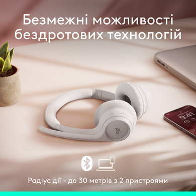 Гарнітура Logitech Zone 300 Wireless Headset BT White (981-001417) [203125]