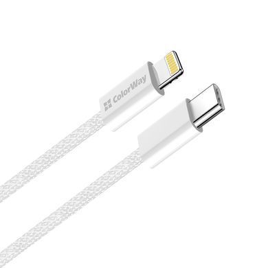 Кабель ColorWay USB Type-C - Lightning (M/M), (braided cotton) (PD Fast Charging 27W), 2 м, Gray (CW-CBPDCL068-GR) [604318]