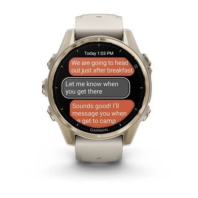 Смарт-годинник Garmin Fenix 8 43mm AMOLED Sapphire Soft Gold with Fog Gray Silicone (010-02903-18) [608230]