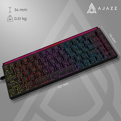 Клавіатура Ajazz NK68 Red Switch Black USB-C (NK68-R-S-B) [619312]