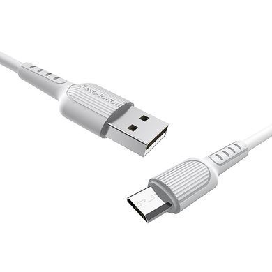 Кабель BOROFONE BX16 USB to Micro 2A, 1m, PVC, TPE connectors, White (6957531099482) [802397]