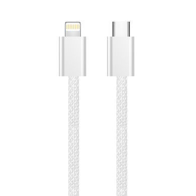 Кабель ColorWay USB Type-C - Lightning (M/M), (braided cotton) (PD Fast Charging 27W), 2 м, Gray (CW-CBPDCL068-GR) [604318]