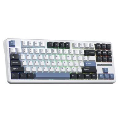 Клавіатура бездротова Aula F87 Gasket Greywood V3 switch White (6948391208602) [612758]