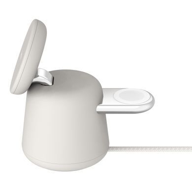 Зарядний пристрій бездротовий Belkin 2в1 MagSafe iPhone/Watch/AirPods, Sand Mass (WIZ020VFH37) [108388]