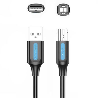 Кабель USB 2.0 AM-BM, 1.5 м, 480Mbps Printer PVC чорний Vention (COQBG) [404564]