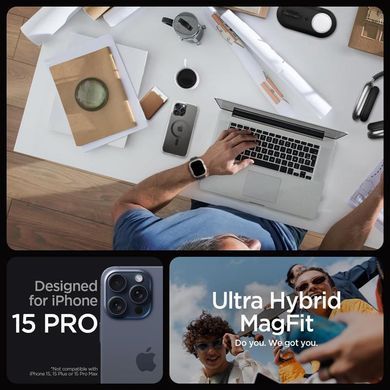 Чохол-накладка Spigen Ultra Hybrid MagFit для Apple iPhone 15 Pro Carbon Fiber (ACS06717) [602166]