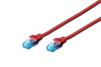 Патч-корд DIGITUS CAT 5e UTP, 1м, AWG 26/7, CCA, PVC, червоний (DK-1512-010/R) [113747]