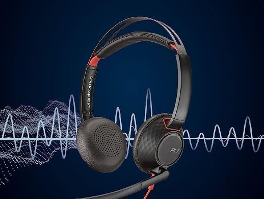Гарнітура комп'ютерна стерео On-ear Poly Blackwire 5220, USB-A, USB-C, 3.5 мм, всеспрямований, noise canceling, чорний (8X231AA) [107394]