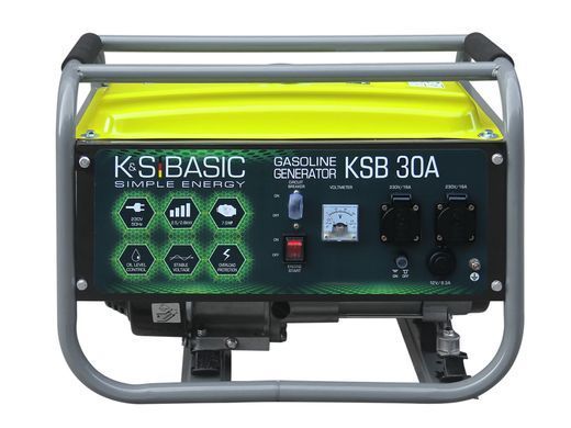 Генератор бензиновий Konner&Sohnen BASIC KSB 30A, 230В, 2.8кВт, ручний стартер, 36.2кг (KSB30A) [114268]