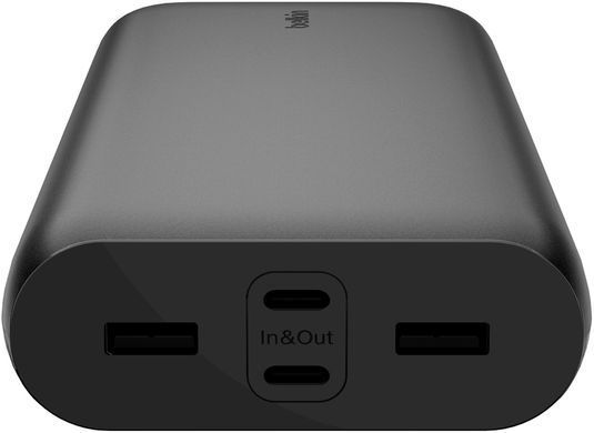 Акумулятор портативний літій-іонний Power Bank Belkin 26000мА&middot;год, 32Вт, USB-A/USB-C PD PPS, чорний (BPB016BTBK) [108438]