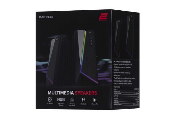 Акустична система 2E PCS233 RGB, 2.0, USB, Black (2E-PCS233BK) [113272]