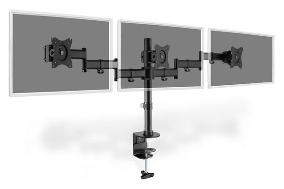 Кріплення DIGITUS Triple Monitor Clamp, 15-27", з нахилом, поворотом (DA-90362) [17001]