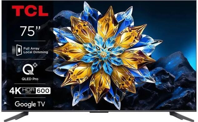 Телевізор 75" TCL QLED Pro 4K 60Hz Smart Google TV Titan ONKYO sound (75C69BPRO) [111217]