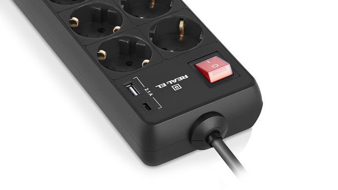 Фільтр живлення REAL-EL RS-Protect 805 1.8м Black (EL122300042) [605302]