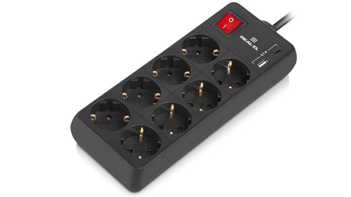 Фільтр живлення REAL-EL RS-Protect 805 1.8м Black (EL122300042) [605302]