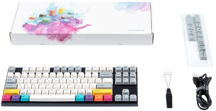 Клавіатура механічна Varmilo APT87 CMYK, C-TK Brown, WL/USB-A, White Led (A92A024D3A5A17A007) [110374]