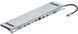 Хаб 2E USB-С > USB-A 2.0/2xUSB-A 3.0/2xUSB-C PD/2xHDMI/VGA/jack3.5/microSD/SD/Ethernet, 0.15м, сірий (2E-W2703) [114390], фото 1