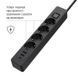 Фільтр живлення ColorWay 4 розетки, 3USB (2USB-A + 1 TYPE-C) (24W), 2м, Black (CW-CHE435PDB) [605278], фото 12