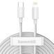 Кабель Baseus Simple Wisdom Data Cable Kit USB to iP PD 20W (2PCS/Set）1.5m White (TZCATLZJ-02) [804404], фото 1