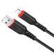 Кабель HOCO X59 USB to iP 2.4A, 1m, nylon, TPE connectors, Black (6931474744869) [804412], фото 1