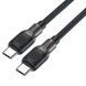 Кабель ACEFAST C10-03 Type-C to Type-C 3A, 60W, 1.2m, silicone, zinc connectors, Black (6974316283119) [805389], фото 1