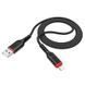 Кабель HOCO X59 USB to iP 2.4A, 1m, nylon, TPE connectors, Black (6931474744869) [804412], фото 5