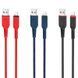 Кабель HOCO X59 USB to iP 2.4A, 1m, nylon, TPE connectors, Black (6931474744869) [804412], фото 4