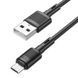 Кабель HOCO X83 USB to Micro 2.4A, 1m, PVC, PVC connectors, Black (6931474770882) [802420], фото 1