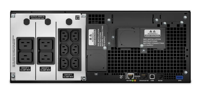 Джерело безперебійного живлення APC Smart-UPS Online 6000VA/6000W, RM 4U, LCD, USB, RS232, 6xC13, 4xC19 (SRT6KRMXLI) [102858]
