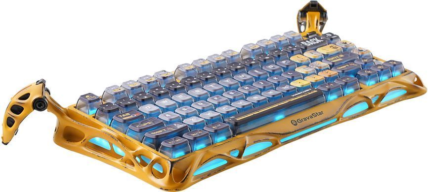 Клавіатура механічна GravaStar Mercury K1 Pro 80keys, GravaStar x Kailh Speedy Mint, BT/WL/USB, жовтий (GSK1PRO_YLW) [106610]