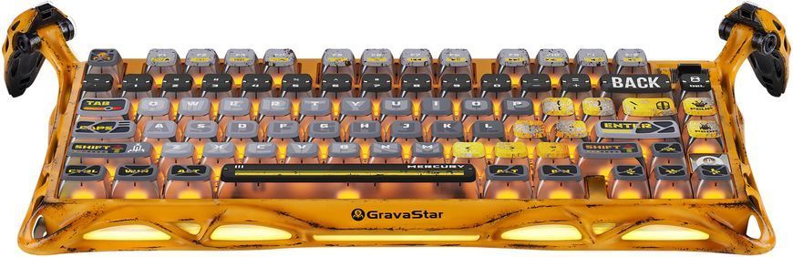 Клавіатура механічна GravaStar Mercury K1 Pro 80keys, GravaStar x Kailh Speedy Mint, BT/WL/USB, жовтий (GSK1PRO_YLW) [106610]