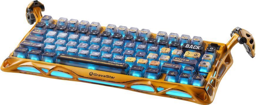 Клавіатура механічна GravaStar Mercury K1 Pro 80keys, GravaStar x Kailh Speedy Mint, BT/WL/USB, жовтий (GSK1PRO_YLW) [106610]