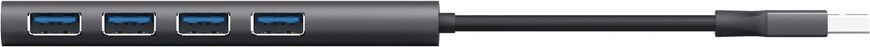Хаб Trust Halyx USB-A > 4xUSB-А 3.2, Алюміній, 0.1м, Сірий (24947_TRUST) [108808]