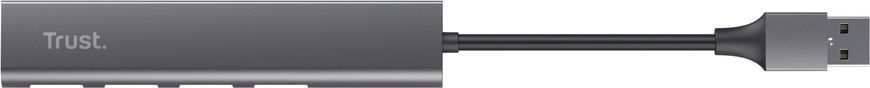 Хаб Trust Halyx USB-A > 4xUSB-А 3.2, Алюміній, 0.1м, Сірий (24947_TRUST) [108808]