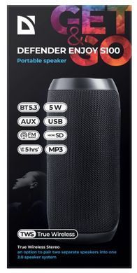 Портативна акустика Defender Enjoy S100 Black (65101) [201566]