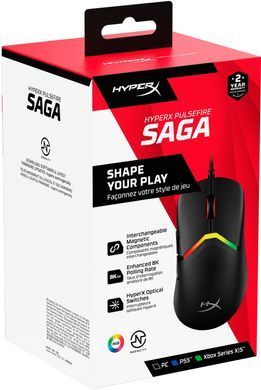 Миша HyperX Pulsefire SAGA, RGB, USB-A, чорний (A2PB3AA) [104174]
