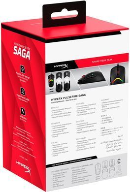 Миша HyperX Pulsefire SAGA, RGB, USB-A, чорний (A2PB3AA) [104174]