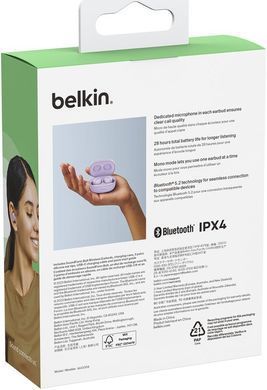 Навушники TWS Belkin Soundform Bolt True Wireless, лаванда (AUC009BTLV) [107994]
