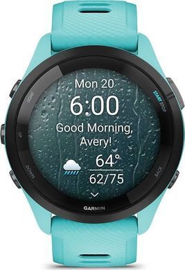 Смарт-годинник Garmin Forerunner 265 Black Bezel with Aqua Case and Aqua/Black Silicone Band (010-02810-12) [621428]