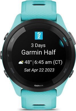 Смарт-годинник Garmin Forerunner 265 Black Bezel with Aqua Case and Aqua/Black Silicone Band (010-02810-12) [621428]