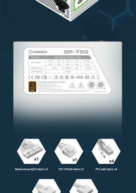 Блок живлення GAMEMAX (GP-750 White) [303196]