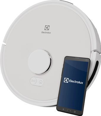 Робот-пилосос Electrolux, h=10см, вологе прибирання, конт пил -0.3л, вода -0.3л, автон. робота до 140хв, Wi-Fi, станція самоочищ., білий (ER71UW2SW) [102436]