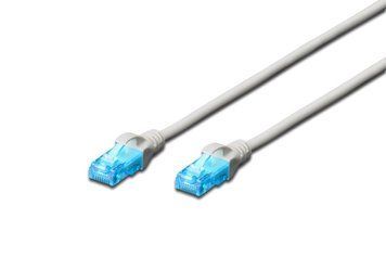Патч-корд CAT 5e U-UTP, Cu, PVC AWG 26/7, довжина 1 м, колір сірий DIGITUS by ASSMANN (DK-1511-010) [501780]