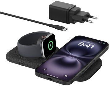Зарядний пристрій бездротовий Belkin 2в1 15Вт Travel Pad Qi2 (WIZ026VFBK) [109037]