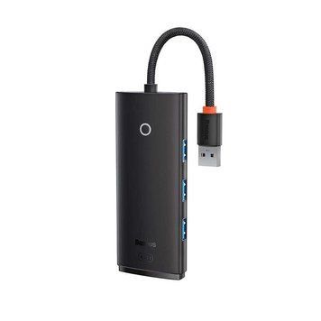 USB-хаб Baseus Lite Series 4-Port USB-A HUB Adapter (USB-A to USB 3.0*4) 25cm Black (WKQX030001) [802740]