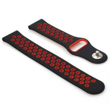 Ремінець BeCover Nike Style для Amazfit Stratos 1/2/2S/3/GTR 2/GTR 47mm/GTR Lite 47mm/Nexo/Pace Black-Red (705812) [604642]