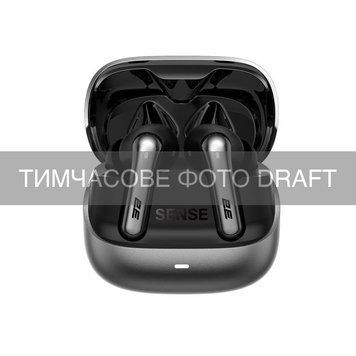 Навушники TWS 2E Sense, BT 5.4, ANC, IPX4, SBC, 6Mic, Touch control, чорний (2E-EBTWS6BK) [114659]
